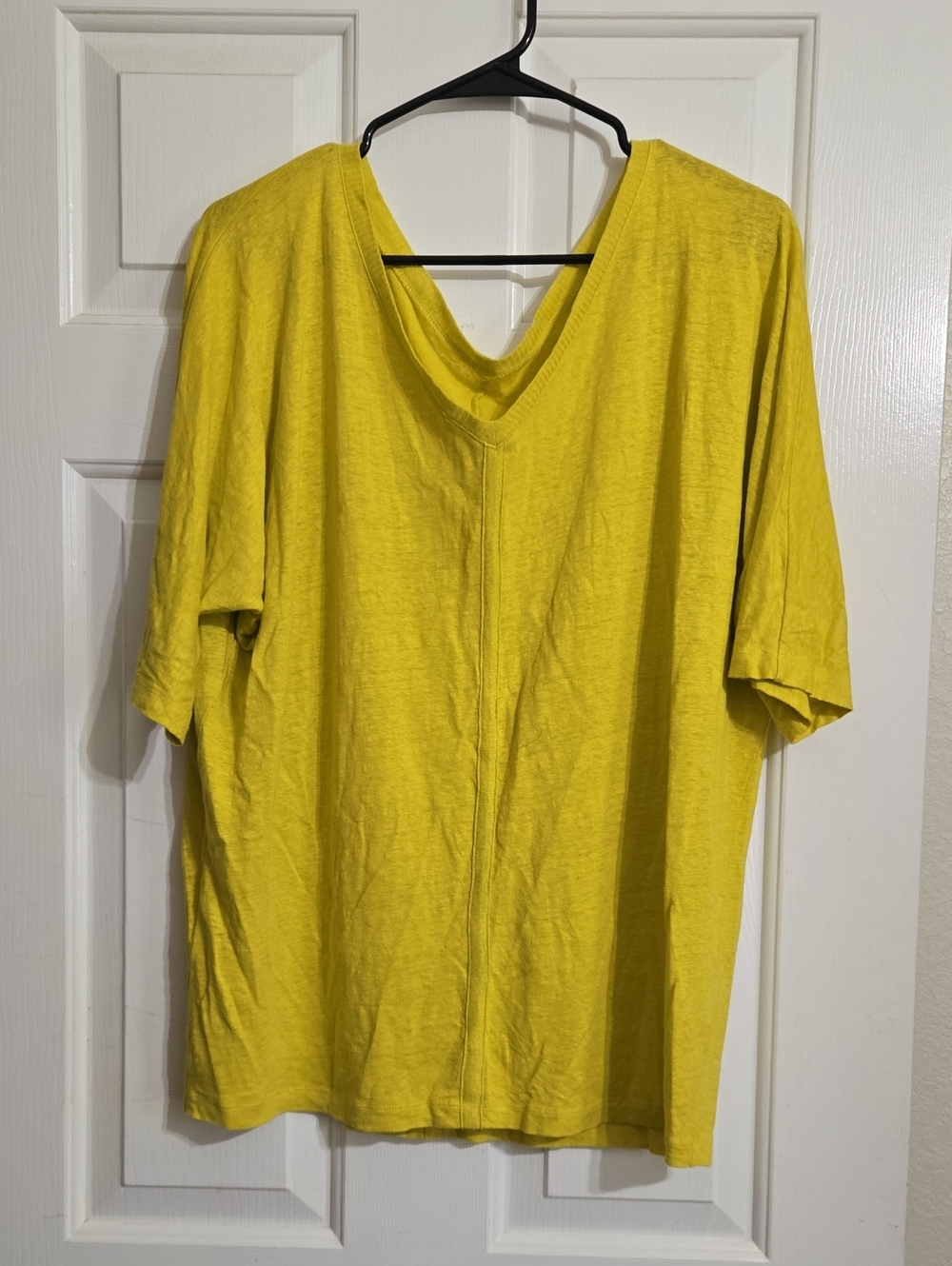 Eileen Fisher Bright Yellow V-Neck Short Sleeve Tee